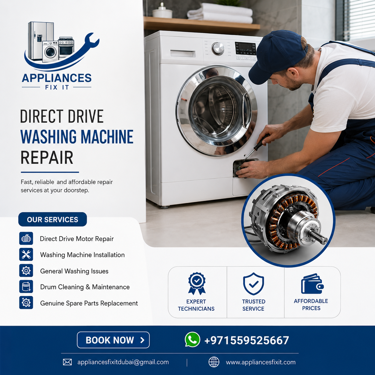 Direct drive washing machine repair