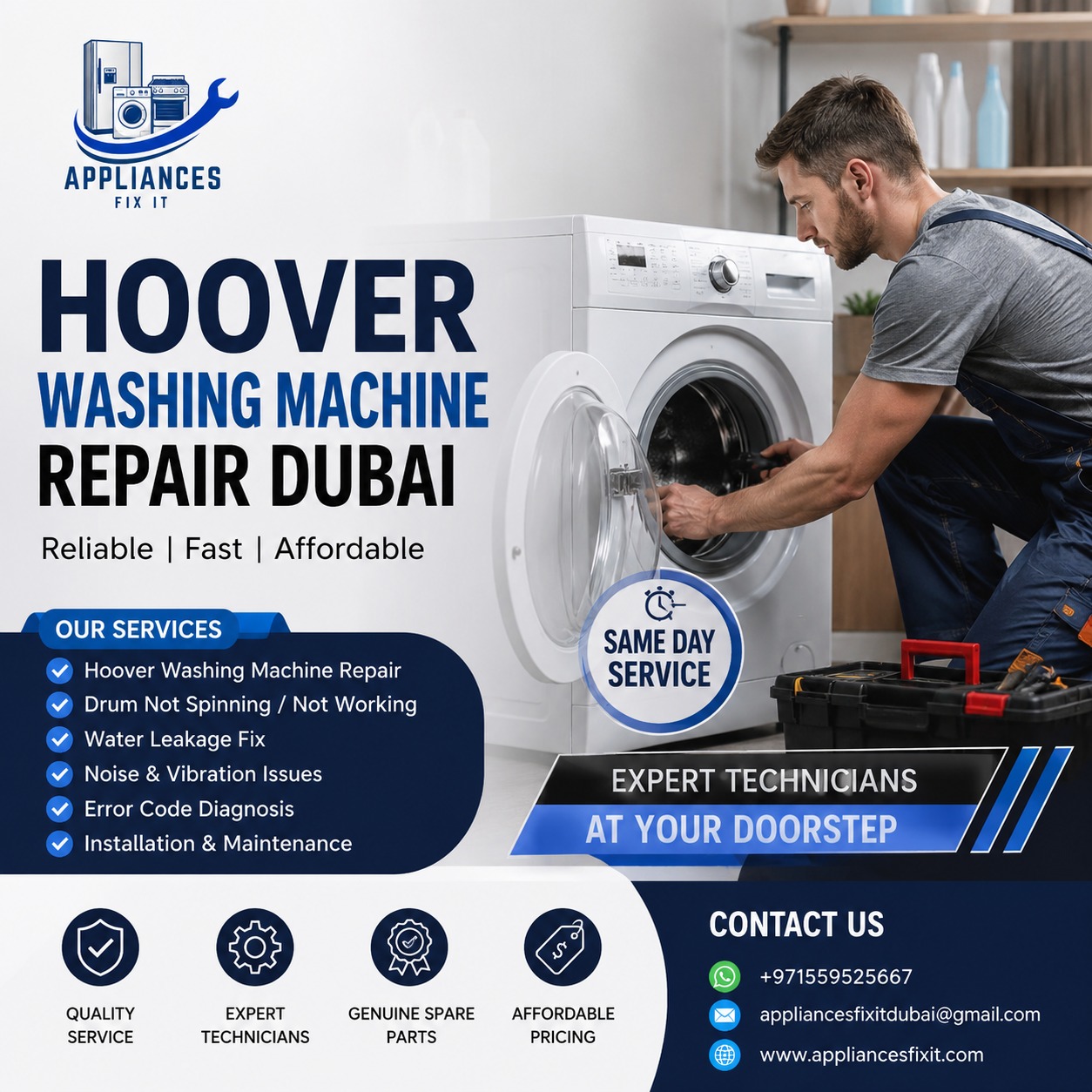 Hoover washing machine repair Dubai